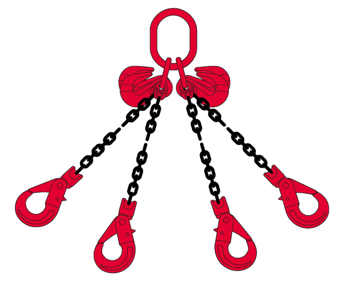 4 Sprong Grade 80 Met Veiligheidshaken En Inkorthaken