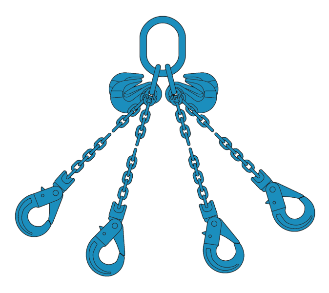 4 Sprong Grade 120 Met Veiligheidshaken En Inkorthaken